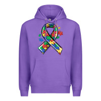 Autism Puzzle Ribbon Premium Hoodie | Teevron