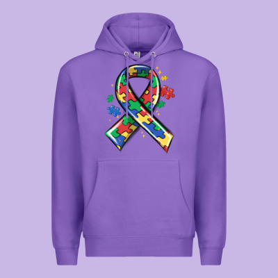 Autism Puzzle Ribbon Premium Hoodie Designed By Maliassmallbusiness