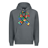 Rock autism puzzle ribbon Premium Hoodie - MaliasSmallBusiness