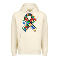 Sandshell autism puzzle ribbon Premium Hoodie - MaliasSmallBusiness