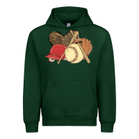 Forest Green softball Urban Hoodie - MaliasSmallBusiness