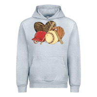 Heather Grey softball Urban Hoodie - MaliasSmallBusiness