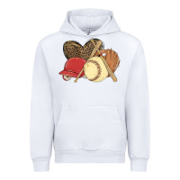 White softball Urban Hoodie - MaliasSmallBusiness