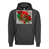 Charcoal Heather mexican flag and roses Zipper Hoodie - CTS Tumbler Store