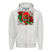 Dove Grey mexican flag and roses Zipper Hoodie - CTS Tumbler Store