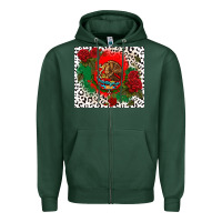 Sports Green mexican flag and roses Zipper Hoodie - CTS Tumbler Store