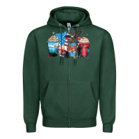 Sports Green usa coffee cups Zipper Hoodie - Zillion Design Studio