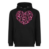 Black breast cancer ribbon heart Heavyweight Hoodie - AdoDesignShop