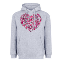 Heather Grey breast cancer ribbon heart Heavyweight Hoodie - AdoDesignShop