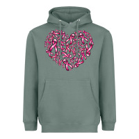 Sage breast cancer ribbon heart Heavyweight Hoodie - AdoDesignShop