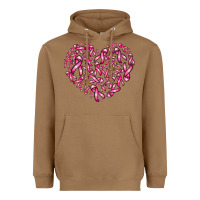 Toasted Coconut breast cancer ribbon heart Heavyweight Hoodie - AdoDesignShop