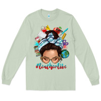 Matcha teacher life messy bun Long Sleeve Tee - texasbilliewilder