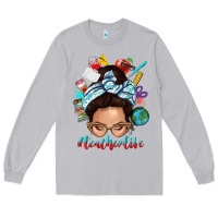 Moon Dust teacher life messy bun Long Sleeve Tee - texasbilliewilder