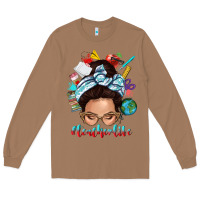 Toasted Coconut teacher life messy bun Long Sleeve Tee - texasbilliewilder