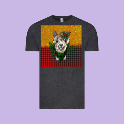 Christmas Alpacas Vintage Tee Designed By Barkaloodesign