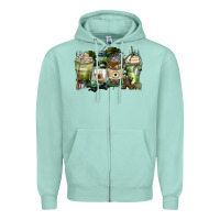 Seafoam veteran coffee cups Zipper Hoodie - Zillion Design Studio