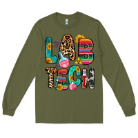 Army Green lab tech Long Sleeve Tee - Zillion Design Studio