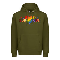 Army Green love is love lgbtq Premium Hoodie - MaliasSmallBusiness