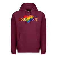 Burgundy love is love lgbtq Premium Hoodie - MaliasSmallBusiness