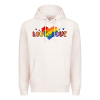 Pale Pink love is love lgbtq Premium Hoodie - MaliasSmallBusiness