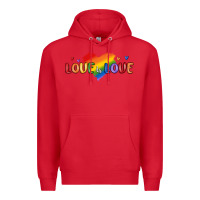 Red love is love lgbtq Premium Hoodie - MaliasSmallBusiness