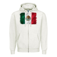 Oatmeal Heather mexican flag Zipper Hoodie - CTS Tumbler Store