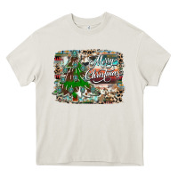 Cream merry Christmas tree western Heavy Core Tee - CowhideDigitalArt