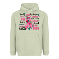 Matcha breast cancer ribbons with cancer words Heavyweight Hoodie - AdoDesignShop