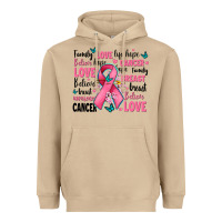 Mushroom breast cancer ribbons with cancer words Heavyweight Hoodie - AdoDesignShop