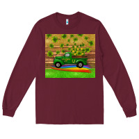 Burgundy st patricks day truck shamrock with rainbow tumbler Long Sleeve Tee - RanaPortraitStore
