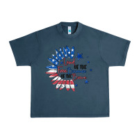 Midnight Navy land of the free because of the brave Urban Heavy Tee - MaliasSmallBusiness