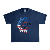 Navy land of the free because of the brave Urban Heavy Tee - MaliasSmallBusiness