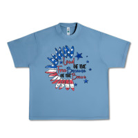 Pebble Blue land of the free because of the brave Urban Heavy Tee - MaliasSmallBusiness