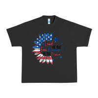 Pigment Black land of the free because of the brave Urban Heavy Tee - MaliasSmallBusiness