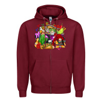 Burgundy mexican gnomes truck Zipper Hoodie - CTS Tumbler Store