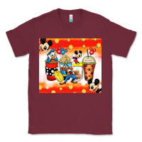 Burgundy cartoon characters coffee cups Classic Tee - Zillion Design Studio