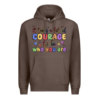 Coffee it takes a lot of courage to be who you are Premium Hoodie - MaliasSmallBusiness