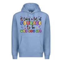 Colony Blue it takes a lot of courage to be who you are Premium Hoodie - MaliasSmallBusiness
