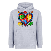 Heather Grey autism heart Heavyweight Hoodie - Artiststas