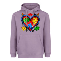 Lavender autism heart Heavyweight Hoodie - Artiststas