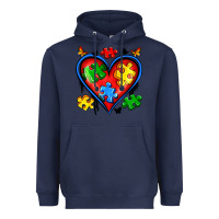 Navy autism heart Heavyweight Hoodie - Artiststas