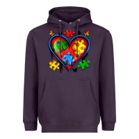 Plum autism heart Heavyweight Hoodie - Artiststas