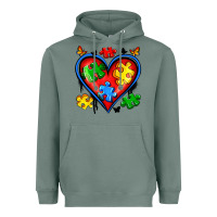 Sage autism heart Heavyweight Hoodie - Artiststas