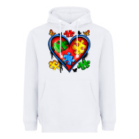 White autism heart Heavyweight Hoodie - Artiststas