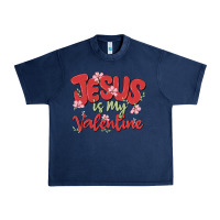Navy jesus is my valentine Urban Heavy Tee - MaliasSmallBusiness