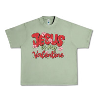 Oil Green jesus is my valentine Urban Heavy Tee - MaliasSmallBusiness