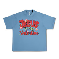 Pebble Blue jesus is my valentine Urban Heavy Tee - MaliasSmallBusiness