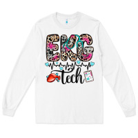 White ekg tech Long Sleeve Tee - Zillion Design Studio