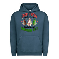 Pigment Midnight Navy farm fresh christmas tree Urban Hoodie - MaliasSmallBusiness