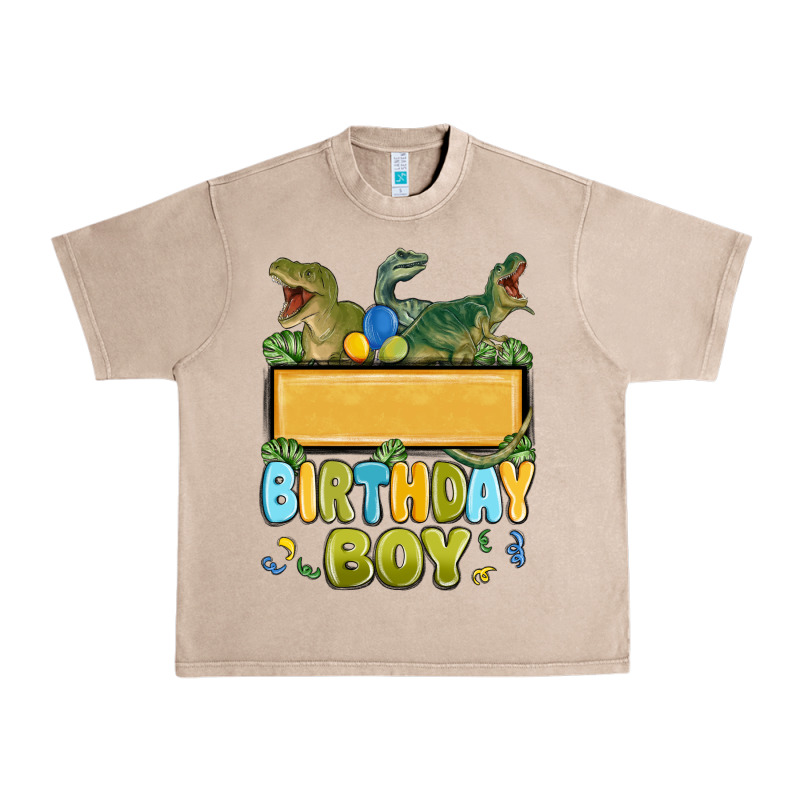 Customized Dinosaur Birthday Boy Urban Heavy Tee by MaliasSmallBusiness | Teevron